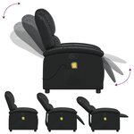 vidaXL Fauteuil de massage inclinable Noir Similicuir