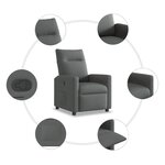 vidaXL Fauteuil inclinable en tissu gris foncé