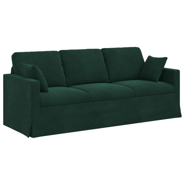 vidaXL Canapé Vert foncé 198 x 78 x 80 cm Velours