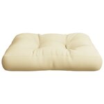vidaXL Coussin de palette crème 50x50x12 cm tissu