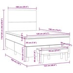 vidaXL Sommier à lattes de lit avec matelas gris foncé 120x190cm tissu
