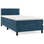 vidaXL Sommier à lattes de lit avec matelas Bleu foncé 100x200 cm