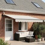 vidaXL Auvent rétractable électrique Gris clair et blanc