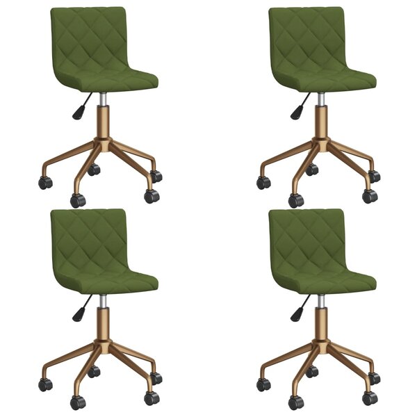 vidaXL Chaises pivotantes à manger lot de 4 vert clair velours