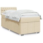 vidaXL Sommier à lattes de lit et matelas Crème 90x190 cm Tissu