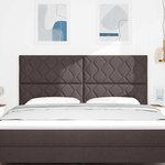 vidaXL Tête de lit avec des lumières à LED Marron 180 cm tissu