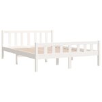 vidaXL Cadre de lit Blanc Bois massif 140x190 cm