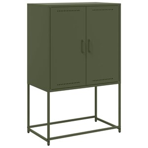 vidaXL Buffet haut vert olive 68 5x38 5x107 cm acier