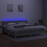vidaXL Sommier à lattes de lit matelas LED Gris clair 200x200 cm Tissu