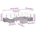 vidaXL Set de canapé de jardin 8 pièces avec des coussins en poly rattan gris et acacia.
