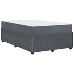 vidaXL Cadre de lit avec matelas Gris foncé 120 x 200 cm Velours