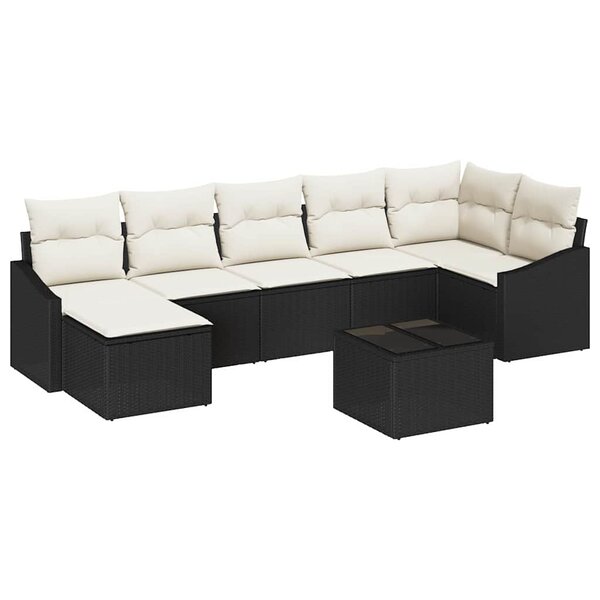 vidaXL Ensemble de salle à manger pour jardin 8 Pièces Marron et Crème