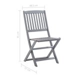 Vidaxl chaises pliables d'extérieur 8 pièces bois d'acacia solide