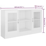 vidaXL Armoire à vitrine Blanc brillant 120x30 5x70 cm Bois ingénierie