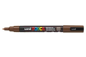 Marqueur pointe conique fine pc3m 0 9 - 1 3mm marron x 6 POSCA