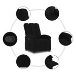 vidaXL Fauteuil inclinable en tissu noir