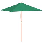 vidaXL Parasol d'extérieur avec mât en bois 150x200 cm vert