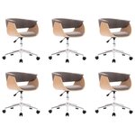 vidaXL Chaises pivotantes à manger lot de 6 taupe tissu