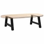vidaXL Pieds de table basse en forme de A  2 pièces  noir  70 x (30-31) cm  acier