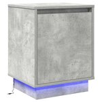 vidaXL Meuble de chevet avec éclairage LED Béton gris 39x34 5x50 cm