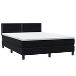 vidaXL Sommier à lattes de lit avec matelas noir 140x220 cm velours