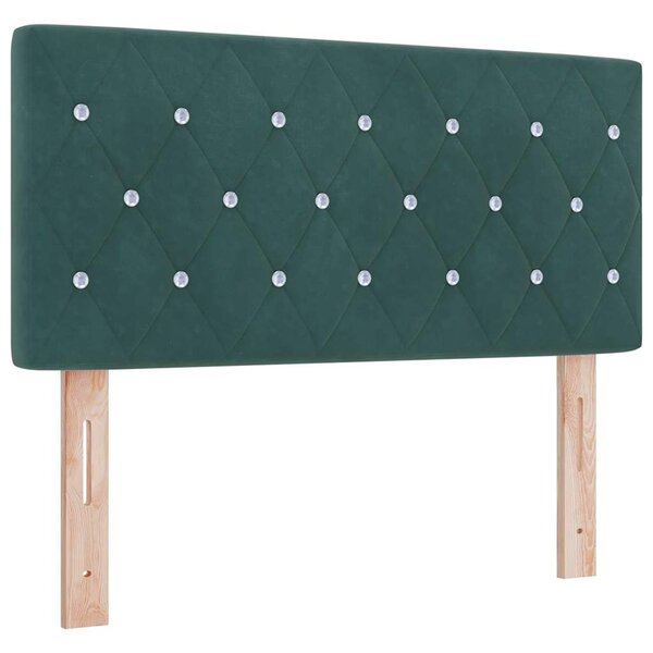 vidaXL Tête de lit LED avec bandes LED Vert foncé 90 cm Velours