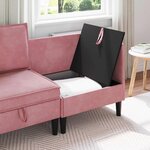 vidaXL Sofa avec rangement Rose Velours