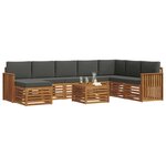 vidaXL Ensemble de canapés d'extérieur 9 Pièces Naturel et Anthracite
