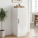 vidaXL Buffet Blanc brillant 33 x 34 5 x 87 cm Bois d'ingénierie