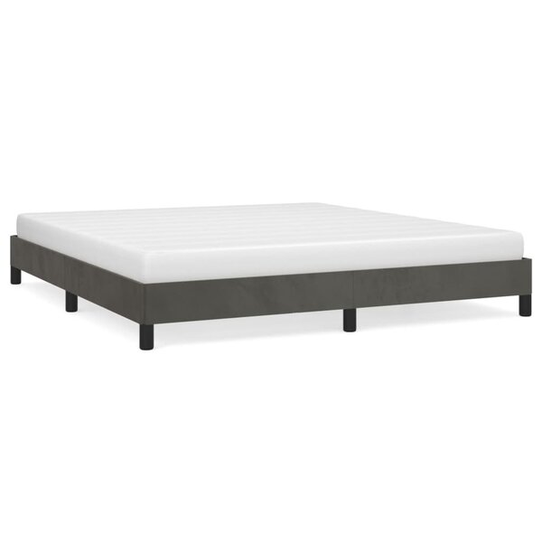 vidaXL Cadre de lit Gris foncé 180 x 200 cm Velours