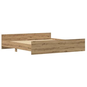 vidaXL Cadre de lit chêne artisanal 200 x 200 cm Bois d'ingénierie