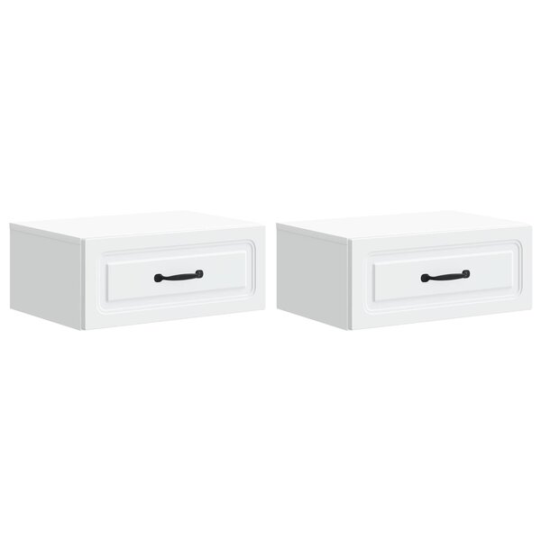 vidaXL Cabinet de chevet mural 2 Pièces Blanc 49 x 34 5 x 20 cm