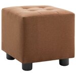 vidaXL Fauteuil et tabouret Marron Tissu