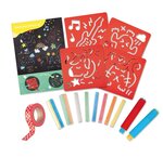 Chalks and stencils Art - Set de craies avec des pochoirs