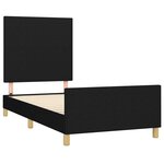 vidaXL Cadre de lit avec tête de lit Noir 90x200 cm Tissu