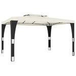 vidaXL Tonnelle à double toit crème 3 98x2 98 m acier