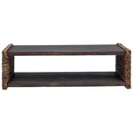 vidaXL Table basse Naturel 110 x 55 x 35 cm Bois de Mahogany Massif