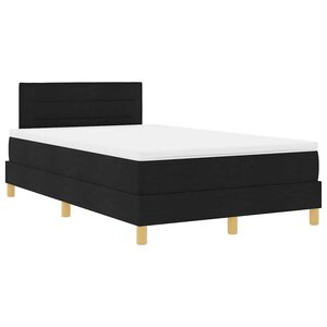 vidaXL Lit à ressort LED avec bandes LED Noir 120 x 200 cm tissu