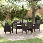 vidaXL Ensemble de Salle à Manger Jardin 5 Pièces Marron Poly Rattan