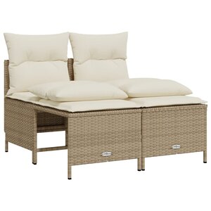 vidaXL Salon de jardin avec coussins 4 Pièces beige résine tressée