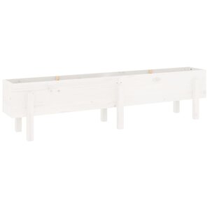 vidaXL Lit surélevé de jardin blanc 160x30x38 cm bois de pin massif