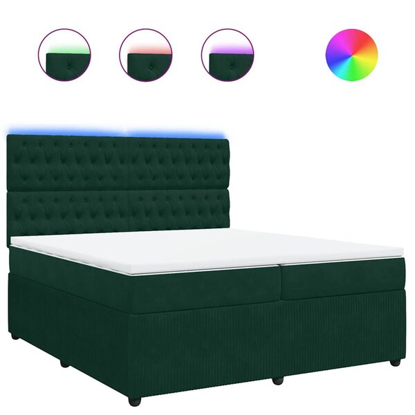 vidaXL Sommier à lattes de lit et matelas Vert foncé 200x200cm Velours