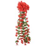vidaXL Guirlandes de fleurs de Noël 3 Pièces rouge 85 cm