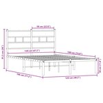 vidaXL Cadre de lit en métal sans matelas chêne fumé 120x190 cm
