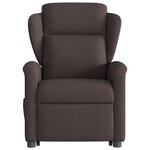 vidaXL Fauteuil inclinable de massage Marron foncé Tissu