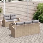 vidaXL Ensemble de canapé de jardin avec coussin 6 Pièces Beige et gris