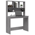 vidaXL Bureau avec étagères Sonoma gris 102x45x148cm Bois d'ingénierie