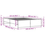 vidaXL Cadre de lit sans matelas sonoma gris 150x200 cm