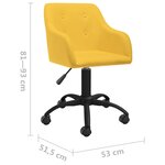 vidaXL Chaises pivotantes à manger lot de 2 jaune tissu