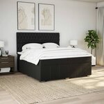 vidaXL Sommier à lattes de lit avec matelas Noir 200x200 cm Tissu